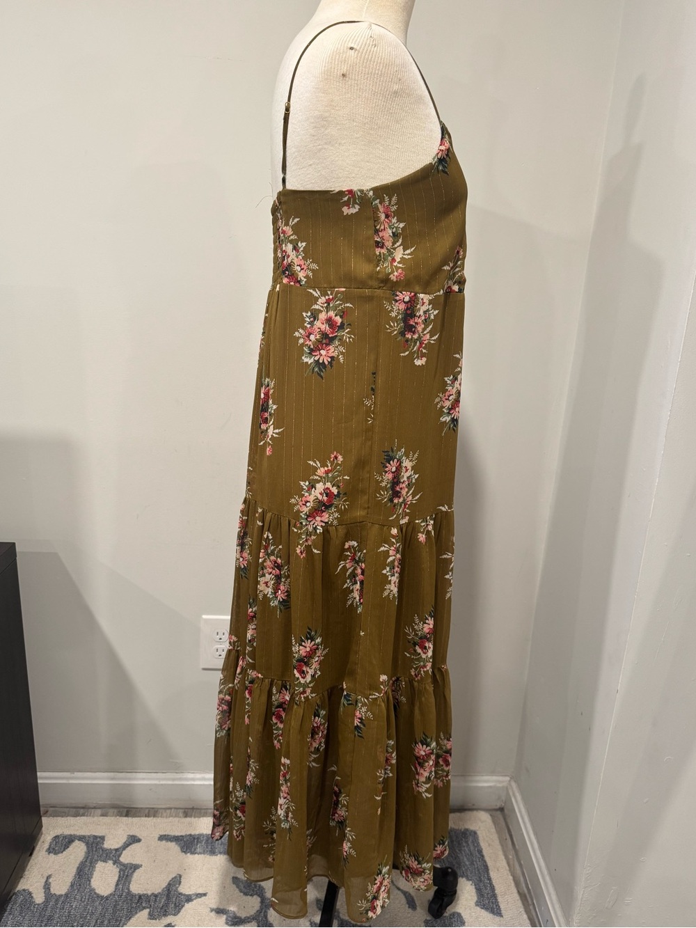 Madewell Cami Tier Midi Dress in Metallic Classic Corsage - Picture 4 of 6
